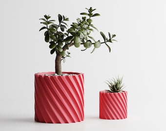 Spiral Pot Planter – Modern Textured Plant Pot | 3D Printed | Eco-Friendly | Custom Sizes Available