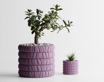 3D Printed Pillow Puff Plant Pot – Modern Eco-Friendly Planter