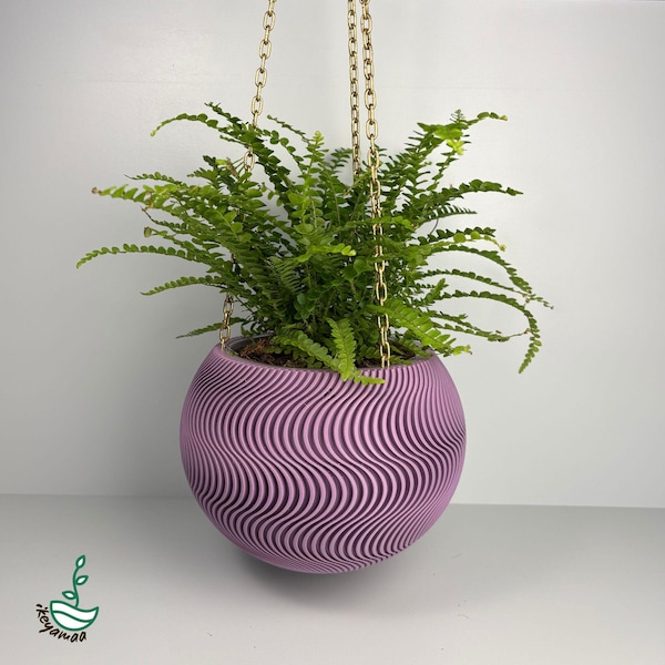 Hanging Self-Watering Planter: 3D Printed Pot for indoor plants, palms, flowers