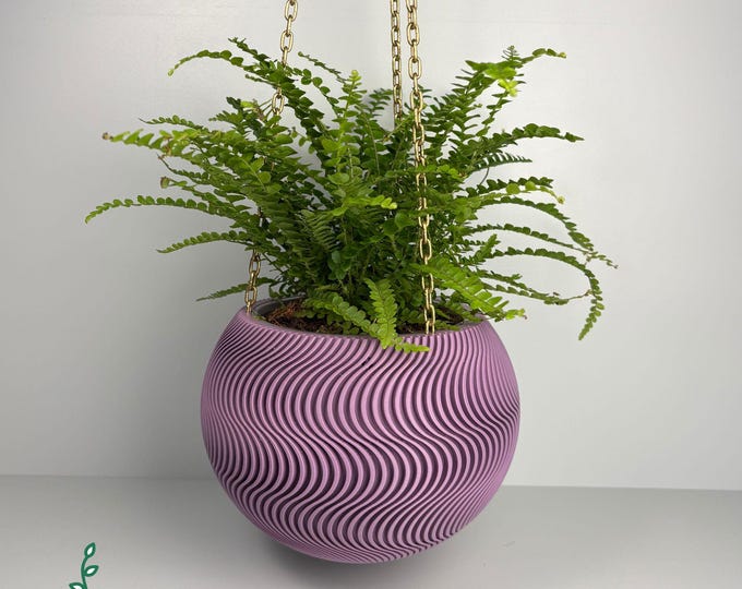 Hanging Self-Watering Planter: 3D Printed Pot for indoor plants, palms, flowers