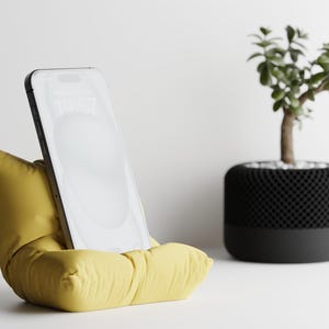 Kissen-Handyständer für iPhone, Samsung, Pixel – Moderner Tischhalter für Smartphones