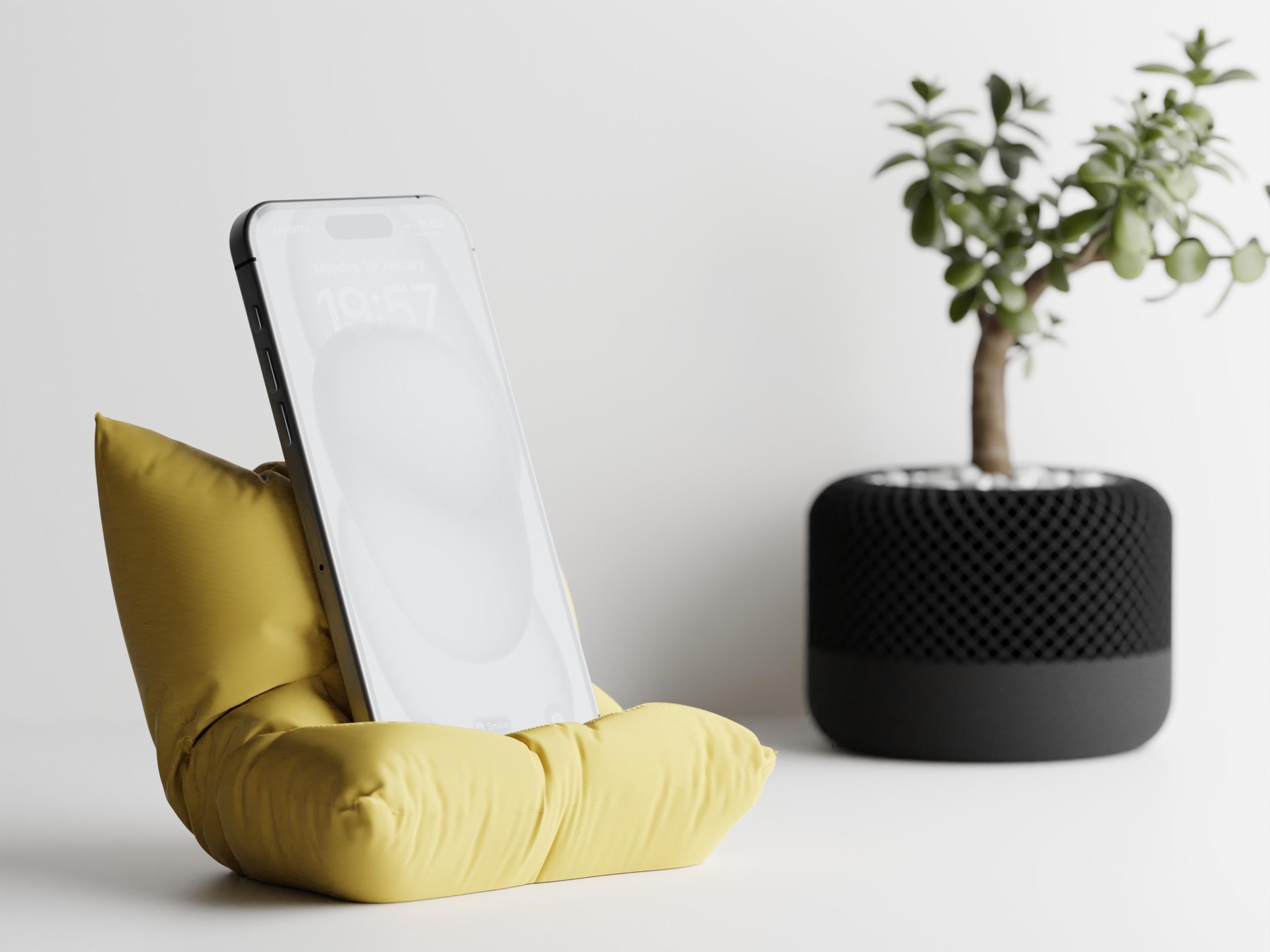 Kissen-Handyständer für iPhone, Samsung, Pixel – Moderner Tischhalter für Smartphones