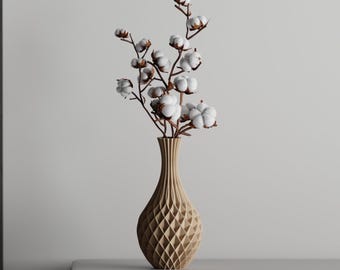 Modern Flower Vase - 3D Printed Decorative Vase for Fresh Flowers, Minimalist Home Decor, Contemporary Designer Vase, Housewarming Gift
