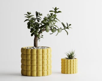 Pillow Puff Pot Planter – Modern Fluffy Textured Plant Pot | 3D Printed | Eco-Friendly | Custom Sizes Available