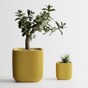Blumentopf mit Struktur-Geometrie – Moderner Pflanztopf | 3D-gedruckt | Umweltfreundlich | Individuelle Größen verfügbar