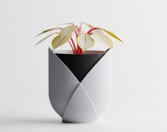 Moderne 3D-geprinte plantenbak, kamerplantpot, minimalistische bloempot, succulente plantenbak, kamerplantpot, eigentijds huisdecor, plantenliefhebbers