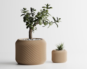 Modern Twisted Lines Plant Pot: 3D Printed Eco-Friendly Planter