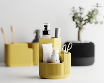 Cute Organizer Cup - Modern Bathroom Organizer, Toothbrush Holder, Makeup Brush Holder, Desk Organizer, Minimalist Home Decor