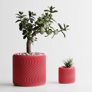 Kurvig strukturerad 3D-utskriven planteringslåda – Modern designerkruka för växter