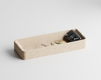 Wood Structure Bowl - Soft 3D Printed Organizer for Keys, Coins & Small Essentials