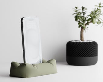 Kissen-Handyständer für iPhone, Samsung, Pixel – Moderner Tischhalter für Smartphones