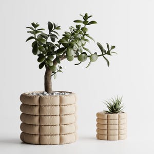 Vaso Pillow Puff – Vaso per Piante Moderno con Texture Morbida | Stampato in 3D | Ecologico | Misure Personalizzabili