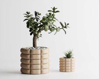 Pillow Puff Pot Planter – Modern Fluffy Textured Plant Pot | 3D Printed | Eco-Friendly | Custom Sizes Available