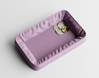 Soft Fabric Catchall Bowl - 3D Printed Key Tray, Valet Tray, Entryway Organizer, Jewelry Dish, Modern Home Decor