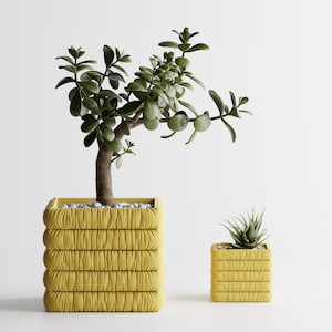 Vaso quadrato imbottito: vaso a cuscino impilato stampato in 3D per piante da interno ed erbe aromatiche