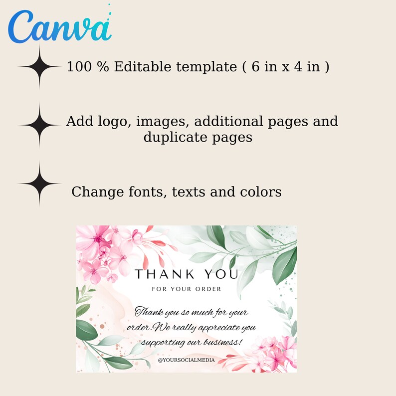 Cards Digital Thank You Cards Template Bundle Business Etsy