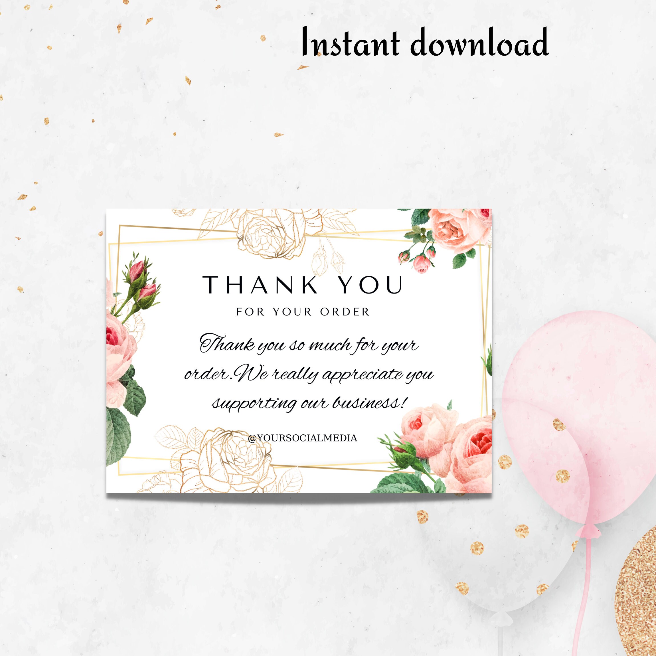 Cards Digital Thank You Cards Template Bundle Business Etsy