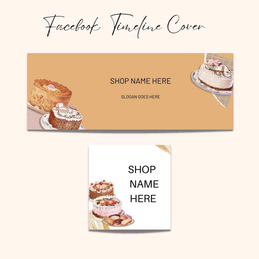 DIY Facebook Cover Bakery Cover Cover Template Facebook Etsy