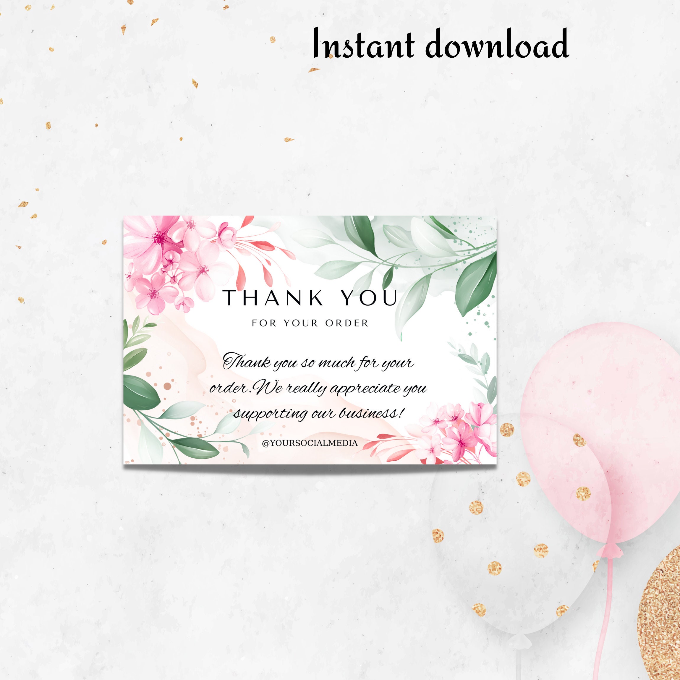 Cards Digital Thank You Cards Template Bundle Business Etsy