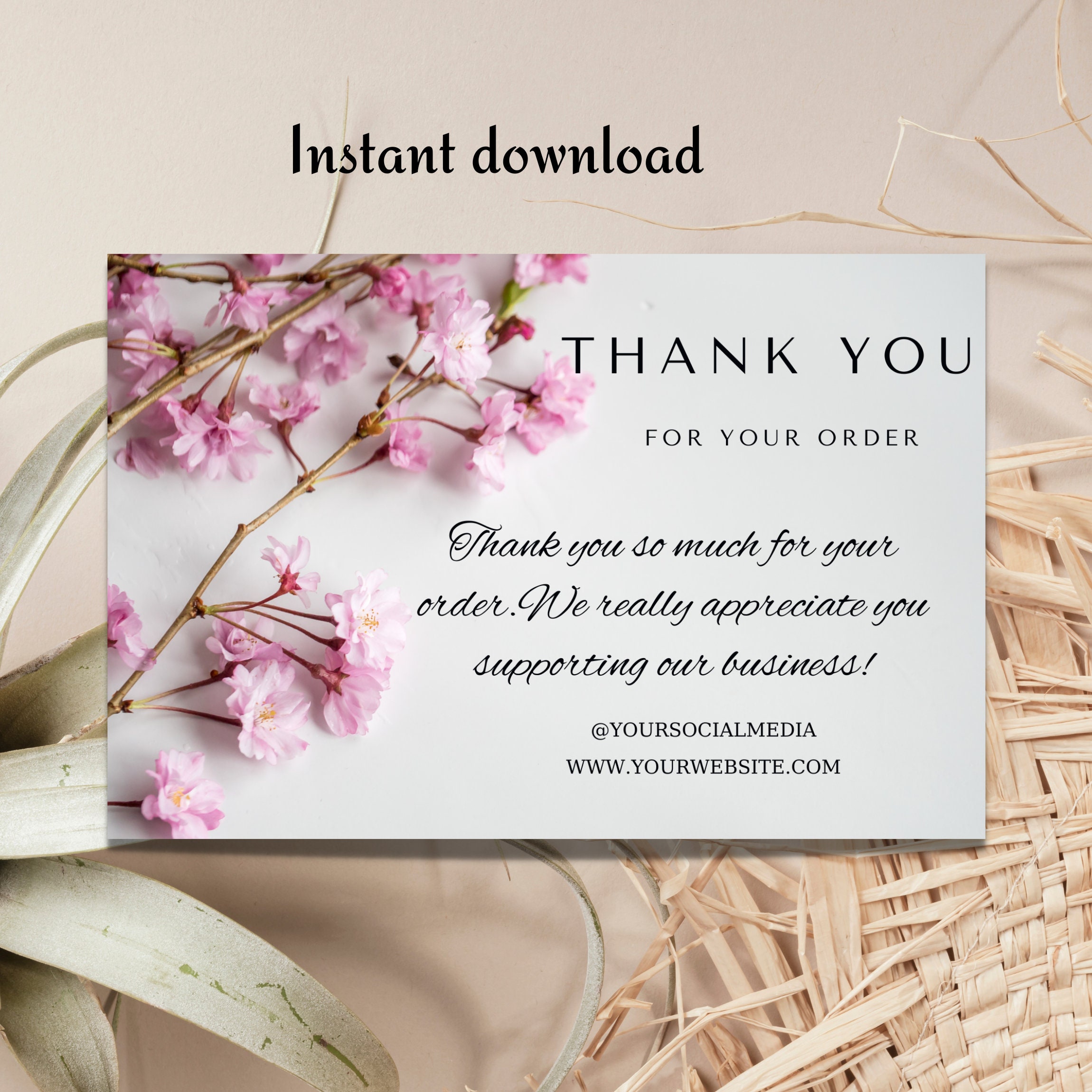 Cards Digital Thank You Cards Template Bundle Business Etsy