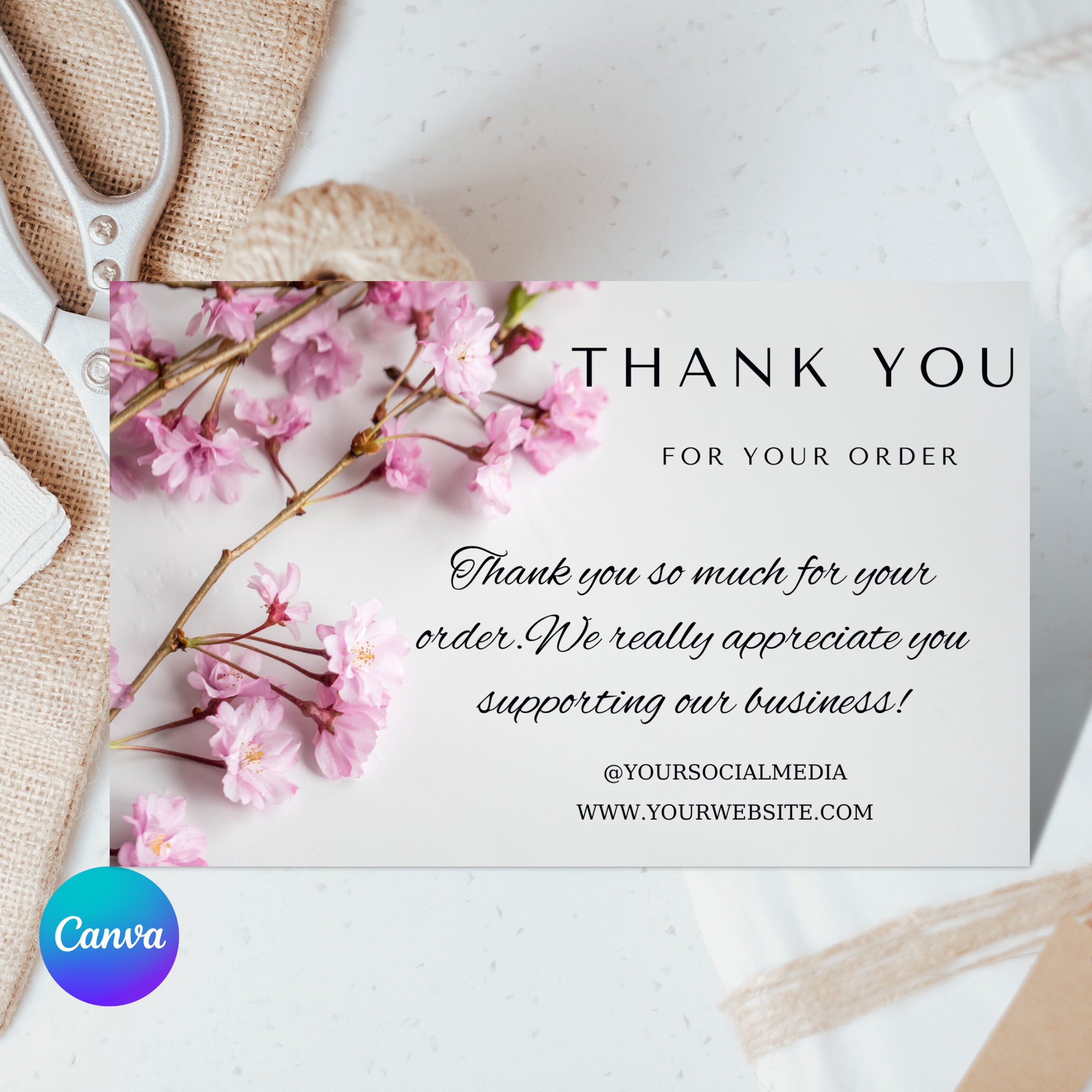 Cards Digital Thank You Cards Template Bundle Business Etsy