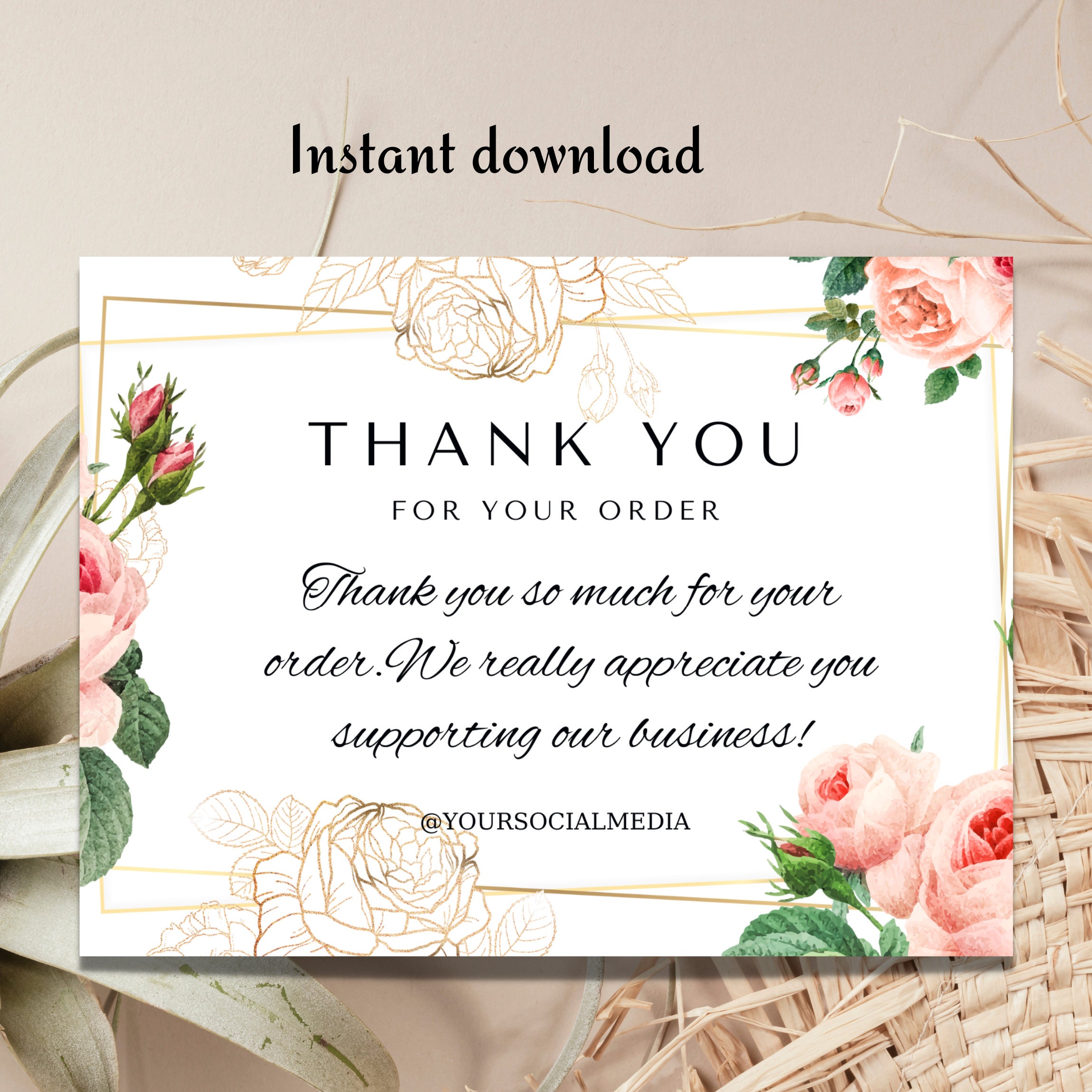 Cards Digital Thank You Cards Template Bundle Business Etsy