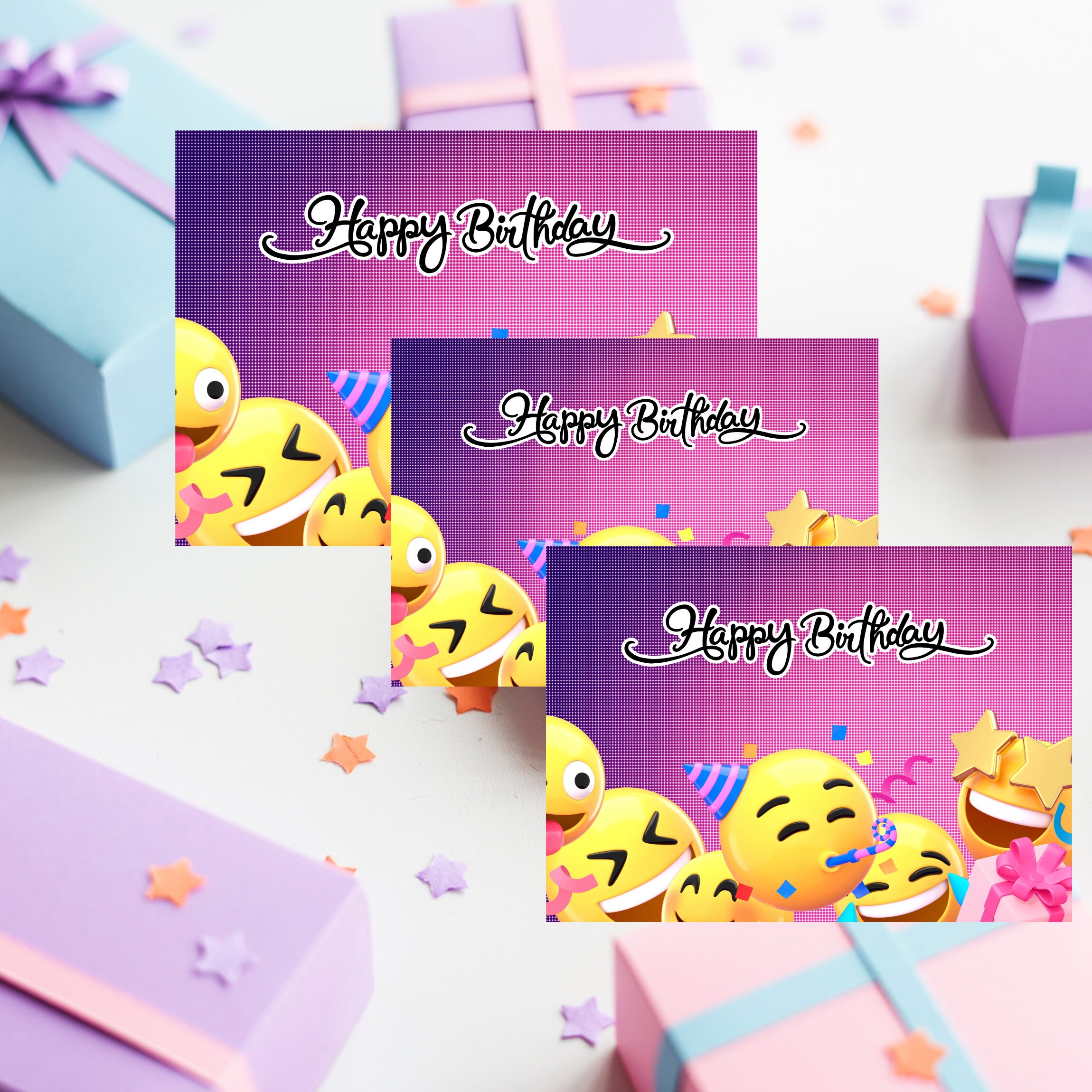 PRINTABLE Happy Birthday Card I Happy Birthday Emoji Card I - Etsy
