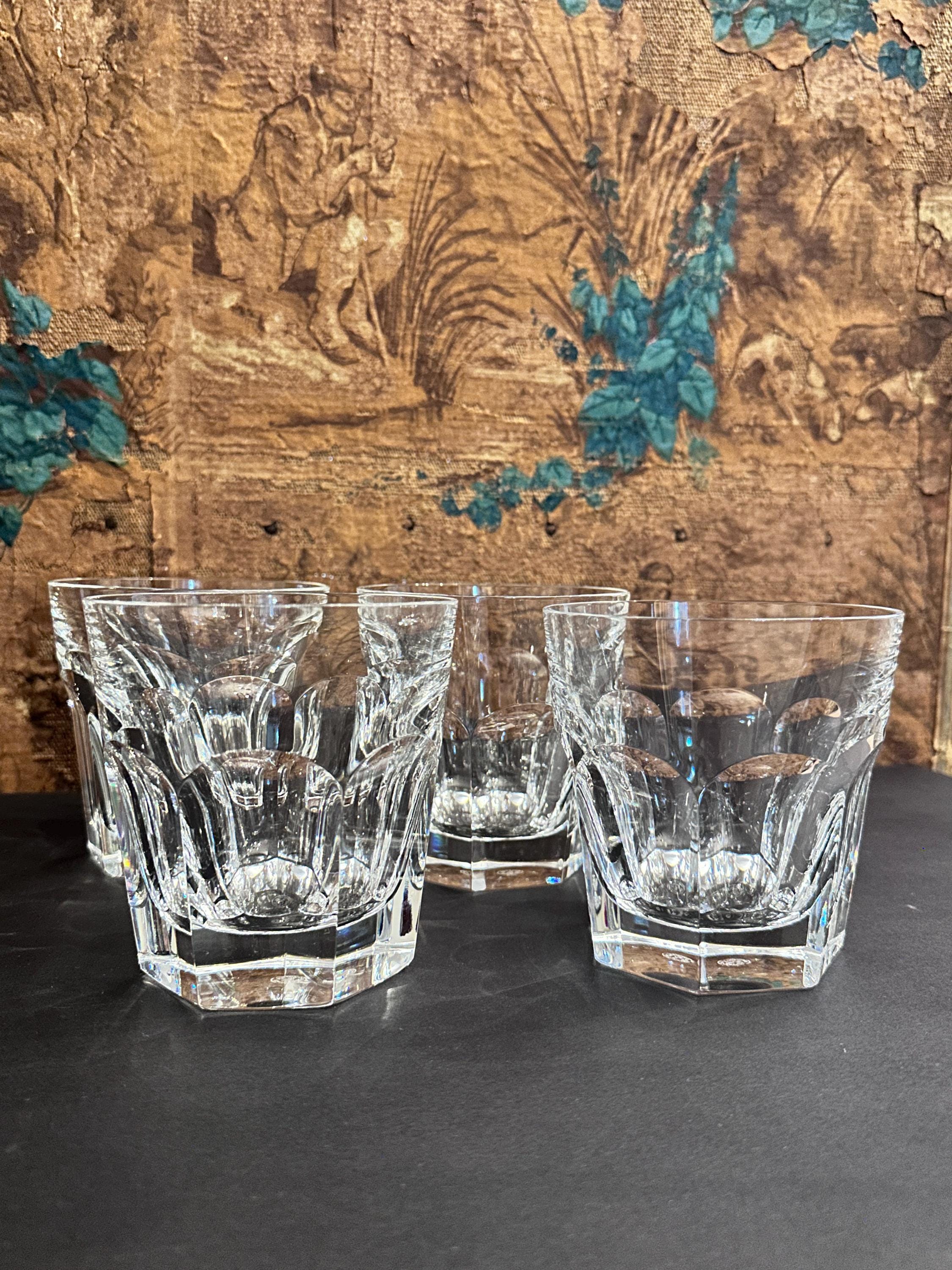 【希少本】Old Baccarat : Tableware Baccarat - Signed Cut Vintage Crystal Water Goblets, Set of