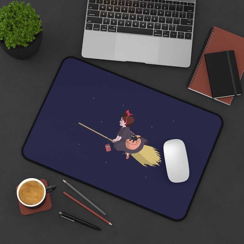 Kiki's Delivery Service Flying Ghibli Long Gaming Mousepad/Desk Mat/Play Mat image 3