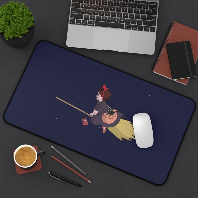 Kiki's Delivery Service Flying Ghibli Long Gaming Mousepad/Desk Mat/Play Mat image 2