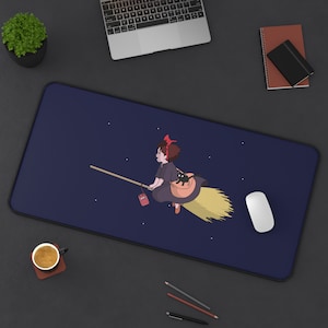 Kiki's Delivery Service Flying Ghibli Long Gaming Mousepad/Desk Mat/Play Mat image 1