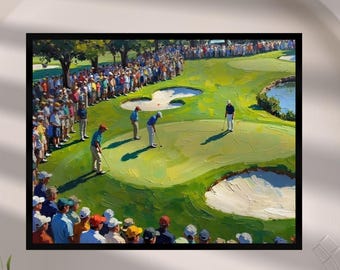 Golf Print: Golf Course Wall art, Golfer Gift, Golfing Print, Oil Painting (Digital Download) Masters Golf Décor, #FVH9951