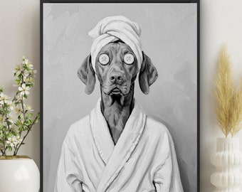 Rhodesian Ridgeback dog Print, Bathroom Wall art, Dog lover gift, funny animal print, bathroom decor, housewarming print #C29