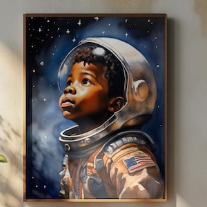 Black Boy Joy Astronaut Print: Afrocentric Nursery Decor (Digital Download) #JJM3