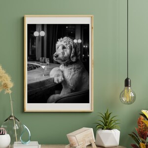 Golden Doodle Dog Alcohol Wall Art, Golden Doodle Print, Kitchen Décor, Dining Room art, Dog Gift, Alcohol Print, Bar Cart Décor #AL3 image 5