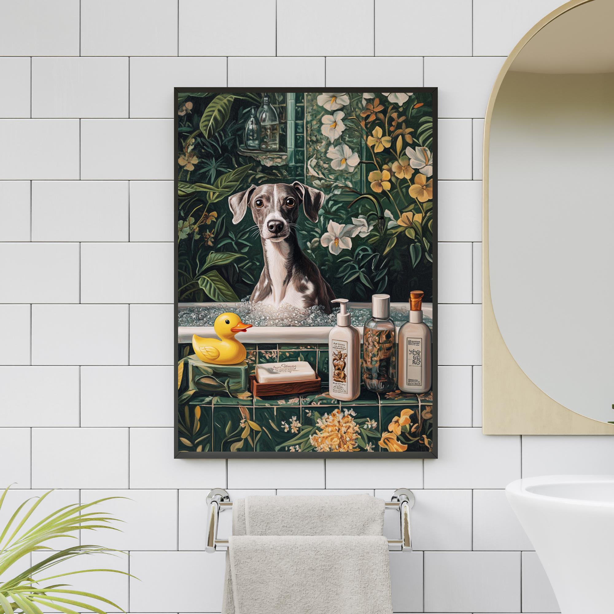 Targa Decorativa Da Parete Simlayton – Cane Levriero Divertente, 20x30 Cm, Vintage, Per Bagno O Scrivania