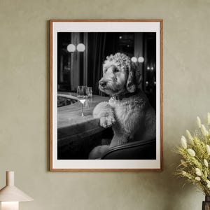 Golden Doodle Dog Alcohol Wall Art, Golden Doodle Print, Kitchen Décor, Dining Room art, Dog Gift, Alcohol Print, Bar Cart Décor #AL3 image 9