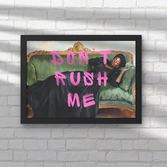 Black Woman Wall Art, Altered Art Portrait: Pink Graffiti Vintage Oil Painting, African American Décor, Black Print (Digital Download) #H36