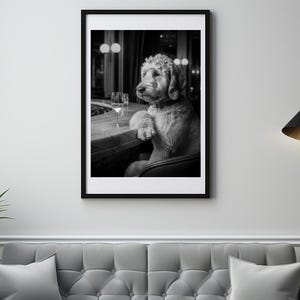 Golden Doodle Dog Alcohol Wall Art, Golden Doodle Print, Kitchen Décor, Dining Room art, Dog Gift, Alcohol Print, Bar Cart Décor #AL3 image 11