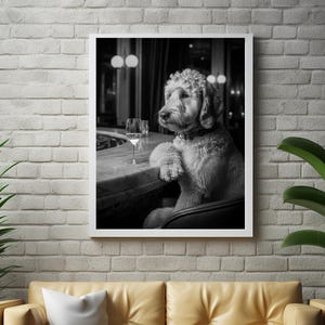 Golden Doodle Dog Alcohol Wall Art, Golden Doodle Print, Kitchen Décor, Dining Room art, Dog Gift, Alcohol Print, Bar Cart Décor #AL3 image 7