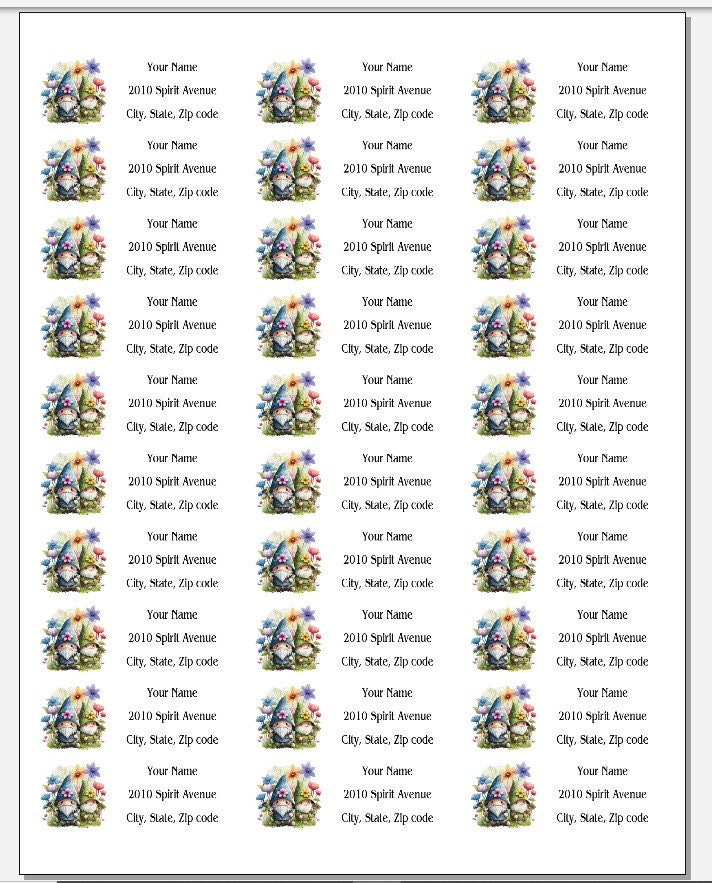 Set of 150 Spring Garden Gnomes Flowers Gnome Return Mailing Etsy