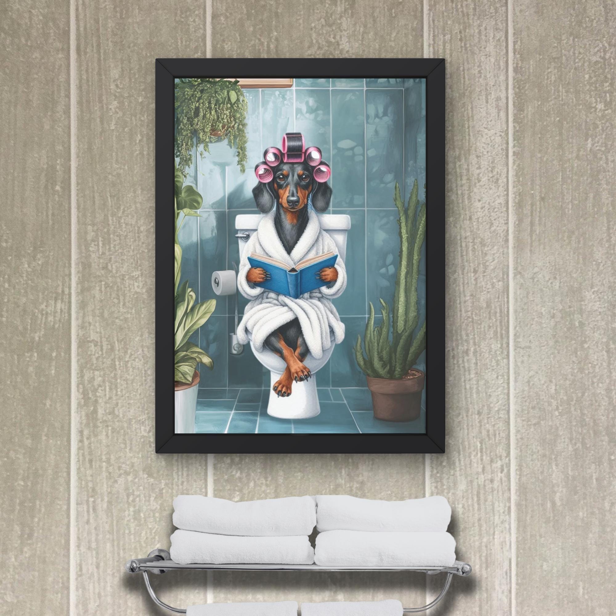 Dachshund Bathroom Wall Art Print: Bath Décor, Weenie Dog Print, Dog ...