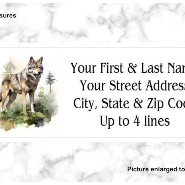 Wolf Return Address Labels, Woodland Animal, mailing stickers, personalized labels, set of 150 housewarming gift