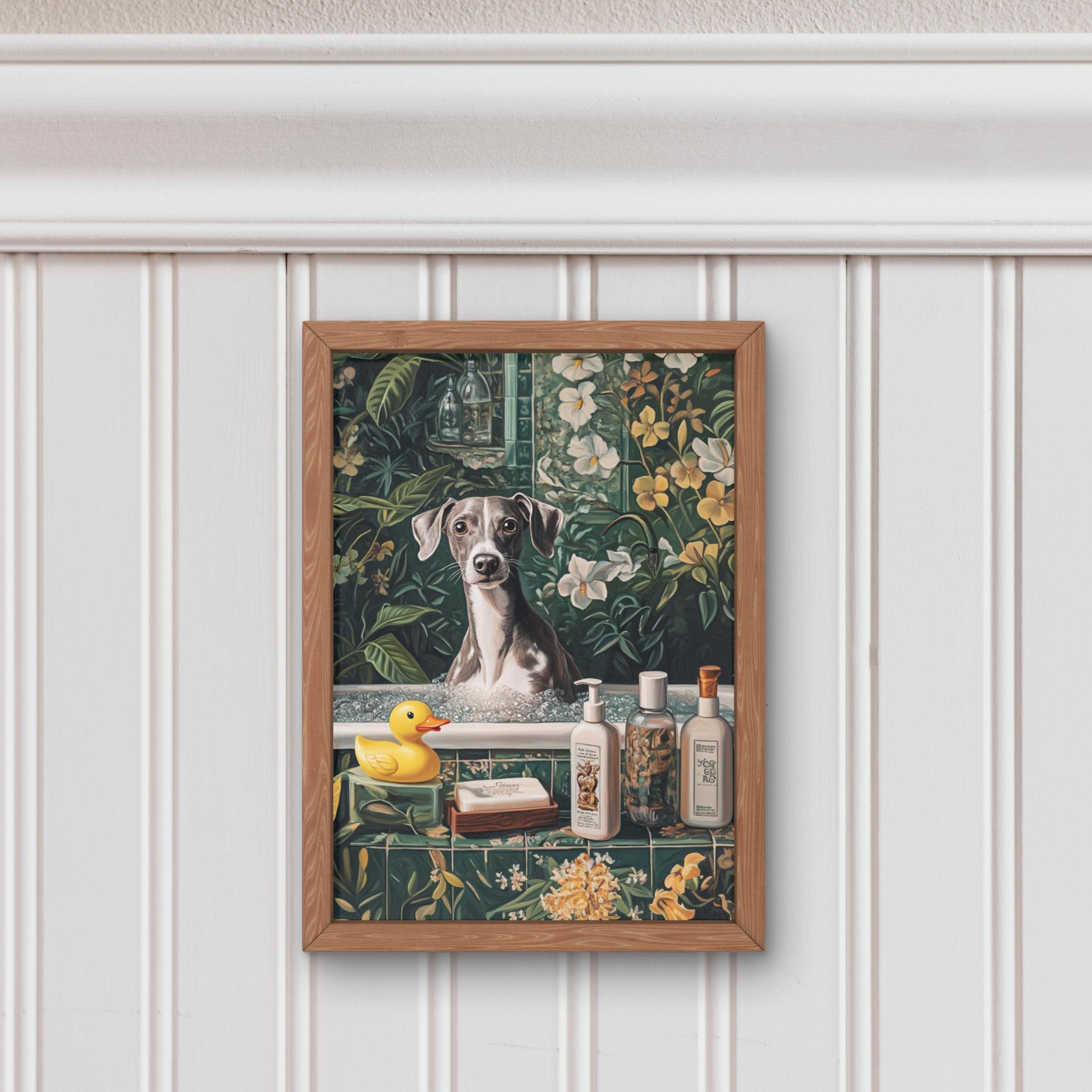 Targa Decorativa Da Parete Simlayton – Cane Levriero Divertente, 20x30 Cm, Vintage, Per Bagno O Scrivania