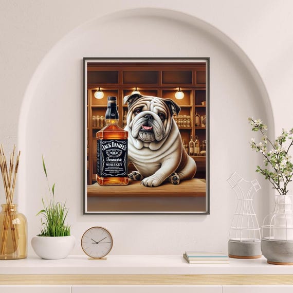 イングリッシュ・ブルドッグ・バープリント：ジャック・ダニエル