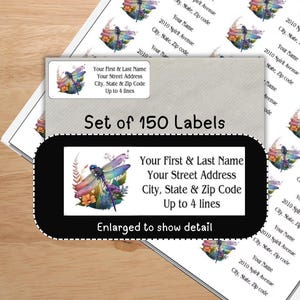 Beautiful Dragonfly Address Labels, Dragonfly Floral Return Mailing Stickers, personalized for cards, stationary, letters, envelopes, gifts