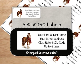 Etiquetas navideñas con forma de caballo para direcciones, pegatinas de devolución para bufandas de invierno, etiquetas personalizadas, artículos de papelería, etiquetas de regalo, sobres