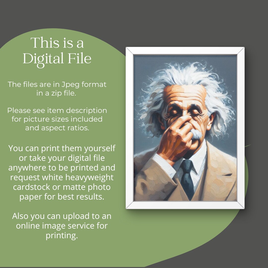 Funny Einstein Bathroom Poster: Vintage Toilet Humor Wall Art