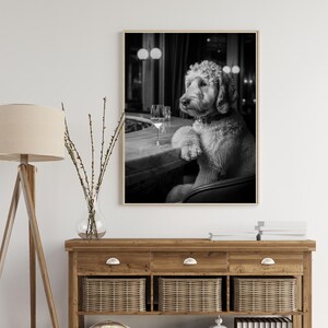Golden Doodle Dog Alcohol Wall Art, Golden Doodle Print, Kitchen Décor, Dining Room art, Dog Gift, Alcohol Print, Bar Cart Décor #AL3 image 8