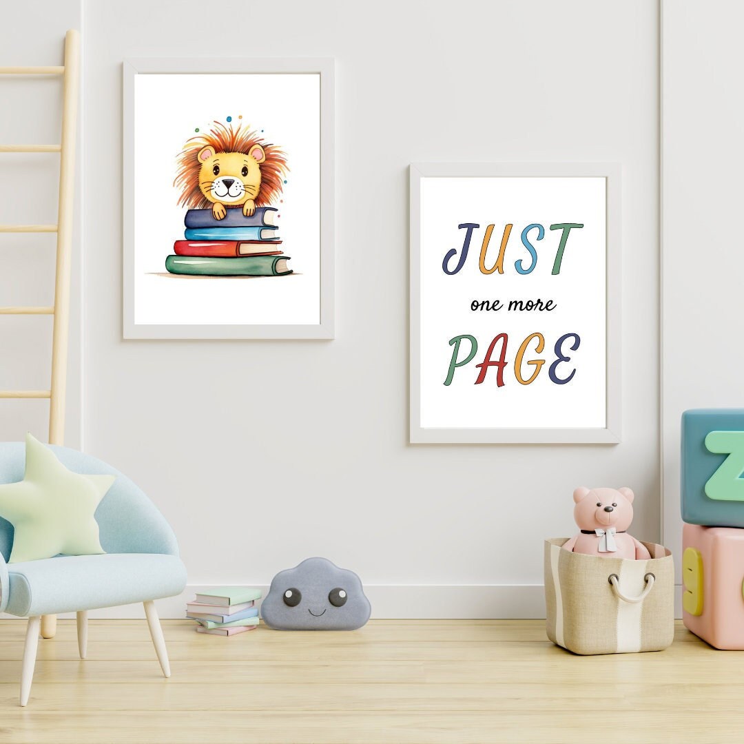 Set of 2 Prints, Read Wall Art, Playroom Printables, Kids Room Decor